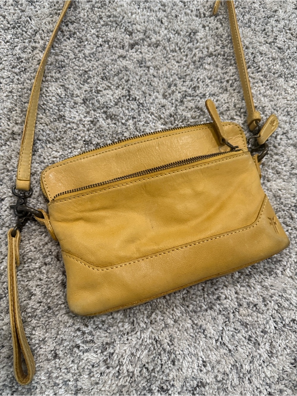 Frye Mustard Yellow Leather Crossbody Bag
